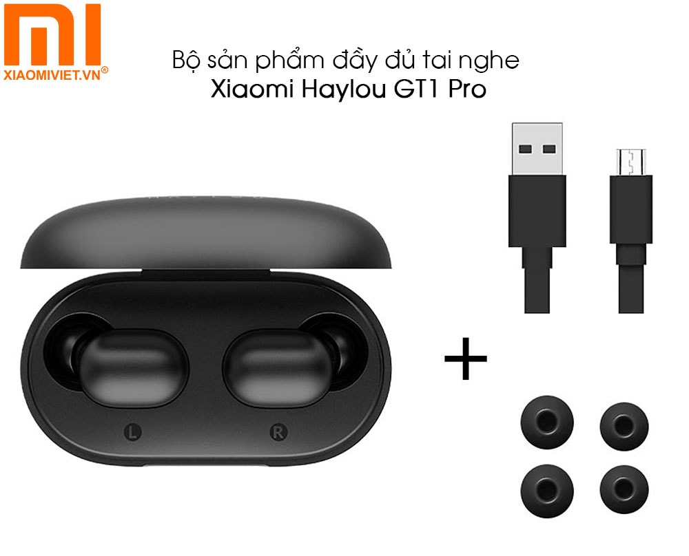 Bộ sản phẩm đầy đủ tai nghe Xiaomi Haylou GT1 Pro