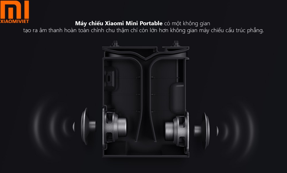 Máy chiếu Xiaomi Mini Portable có một không gian tạo ra âm thanh hoàn toàn chỉnh chu