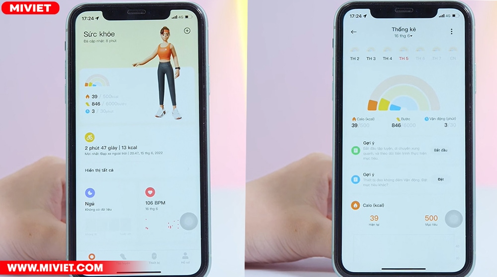 Kết nối với điện thoại qua ứng dụng Zepp Life hoặc Mi Fitness