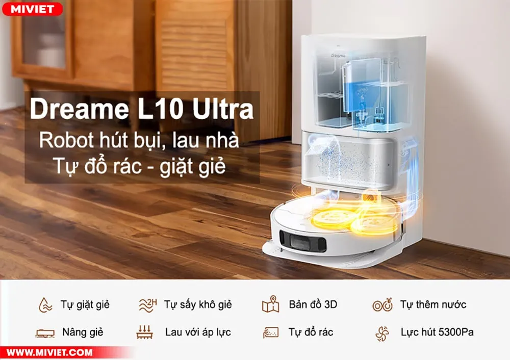 Robot hút bụi lau hà Dreame L10 Ultra - Phiên bản Quốc Tế