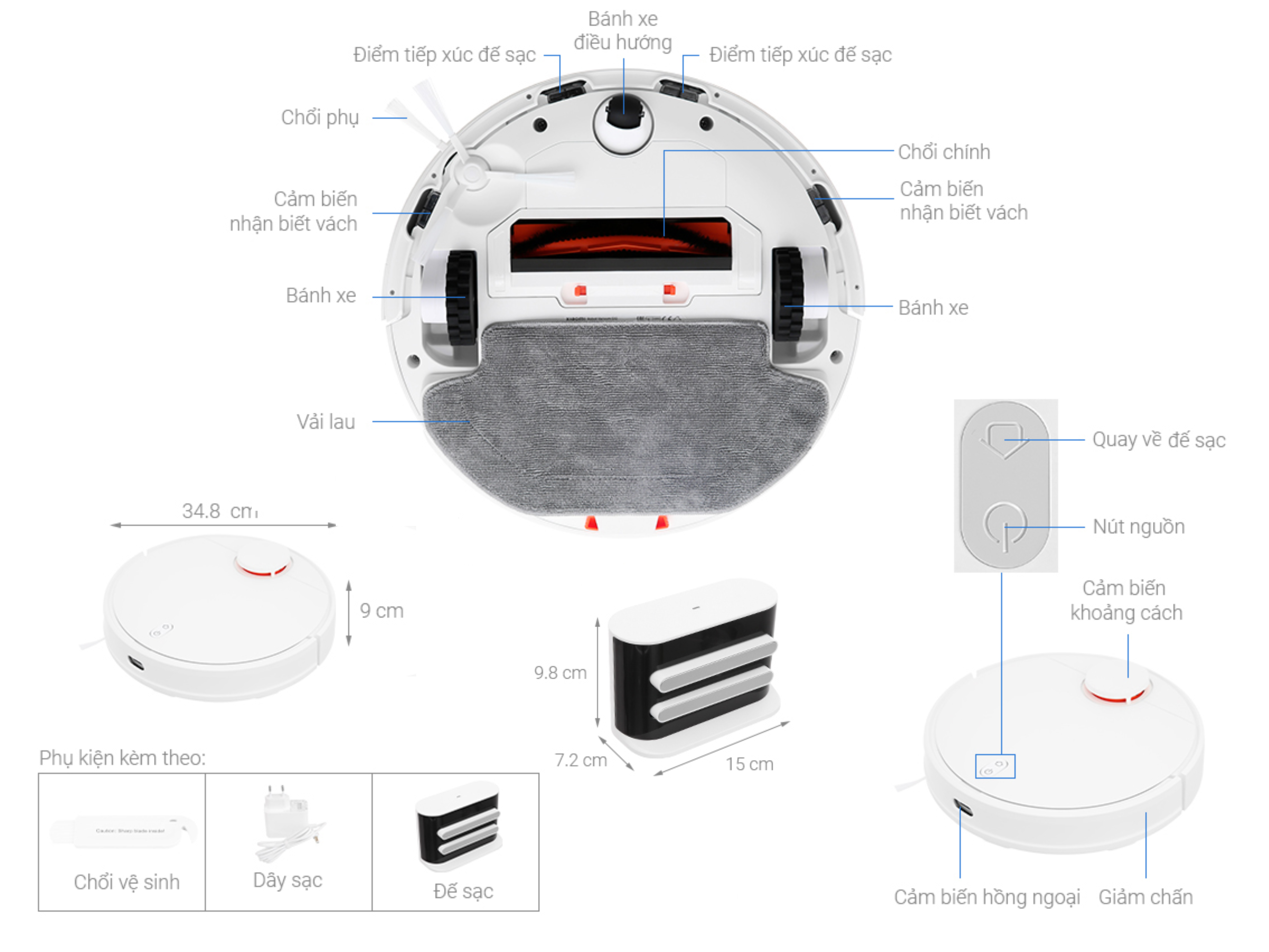 Thông số kỹ thuật của Robot hút bụi lau nhà Xiaomi Vacuum S10 